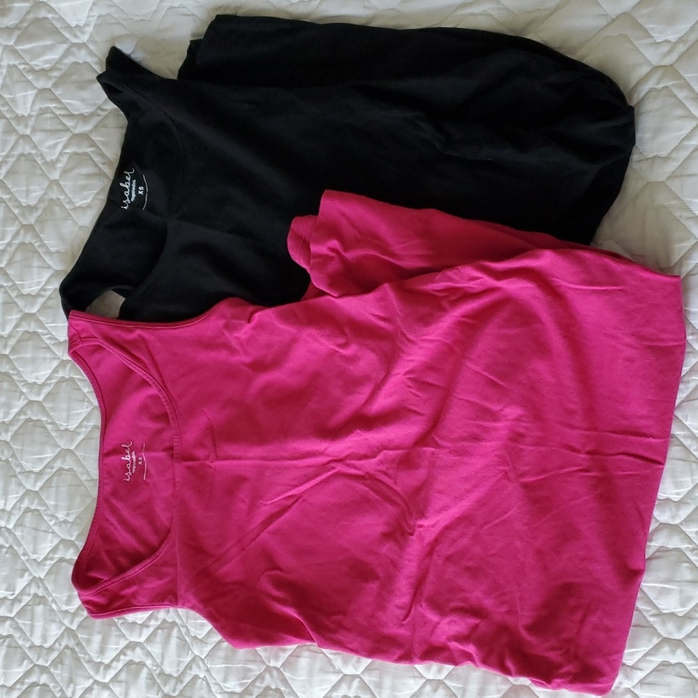 Isabel Maternity Tank Top Dress Bundle Hot Pink and Black Size XS